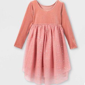 Cat & Jack - Toddler Girls' Velour/Tulle Sparkle Tutu Dress - Blush/Pink